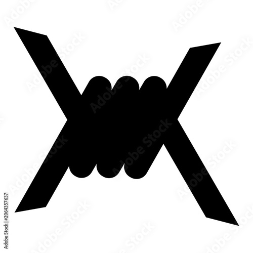 Barbed Wire Icon Silhouette Vector Image