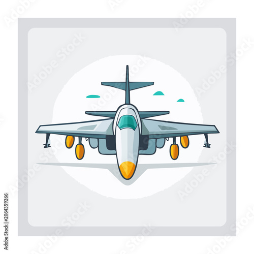 Blue and green airplane with propeller in sky
