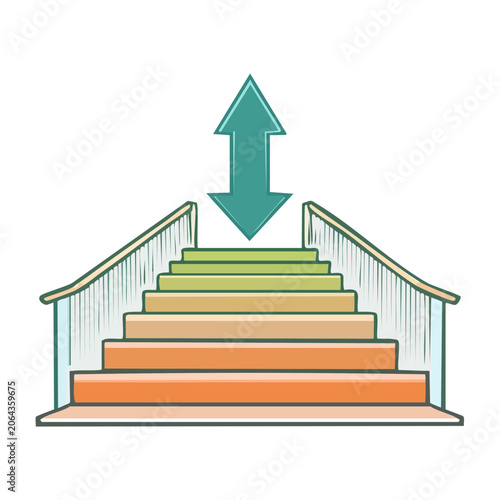Staircase with Up and Down Arrow