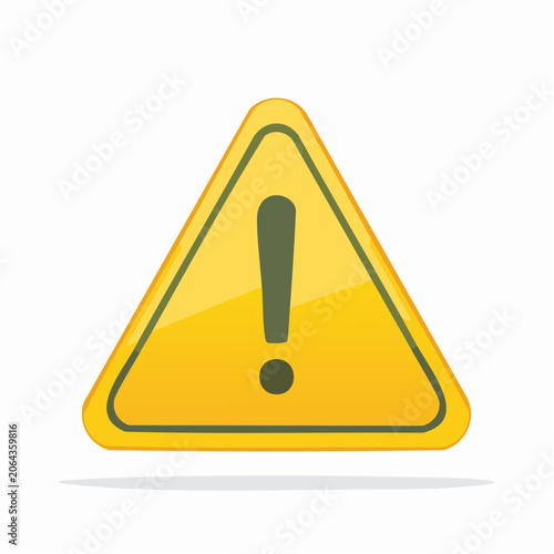 Yellow Warning Sign with Exclamation Mark