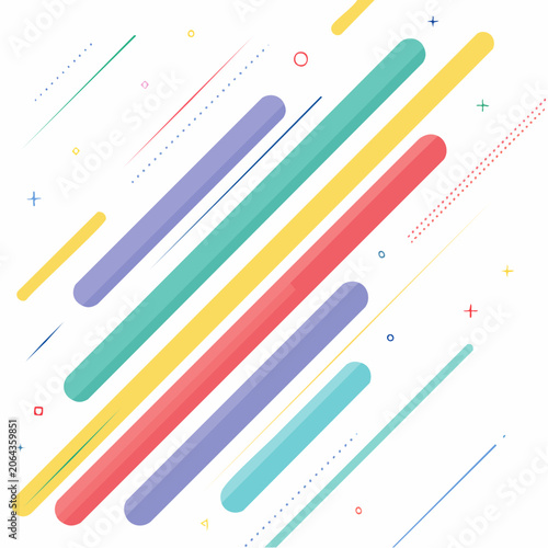 Abstract Geometric Pattern with Rounded Lines and Shapes