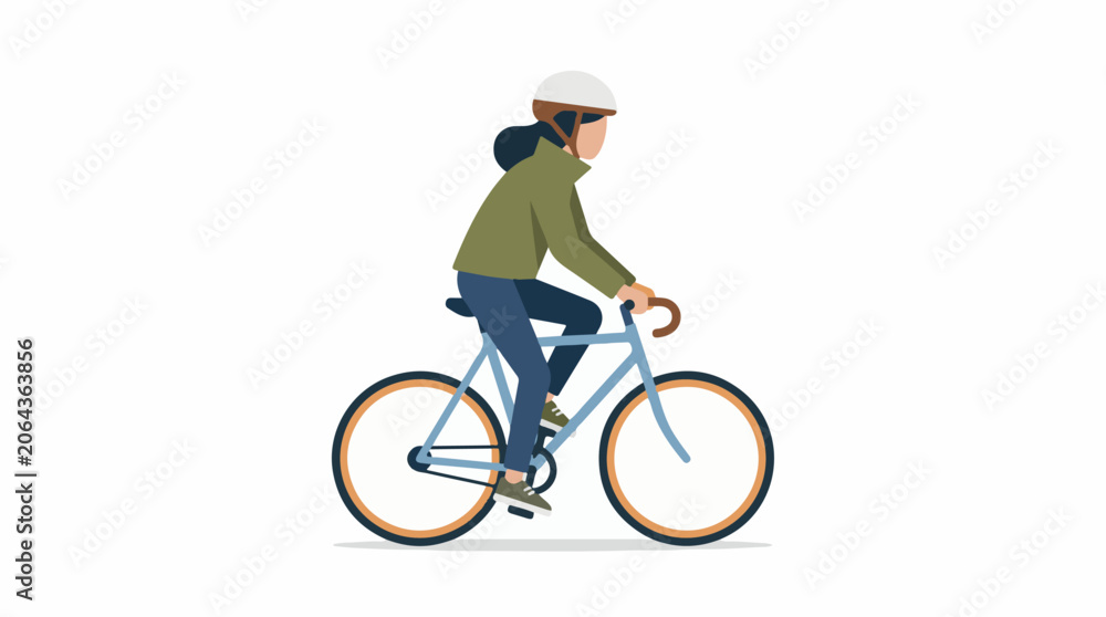 Fototapeta premium A person in casual wear riding a bicycle