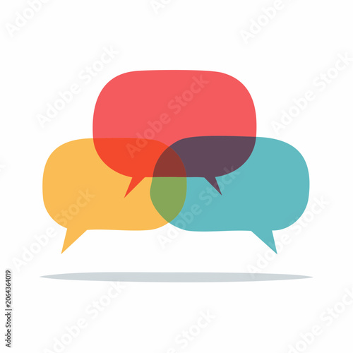 Colorful overlapping speech bubbles