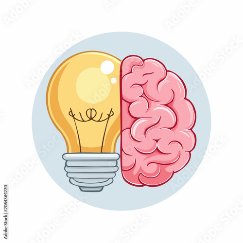 Lightbulb and Brain Combination