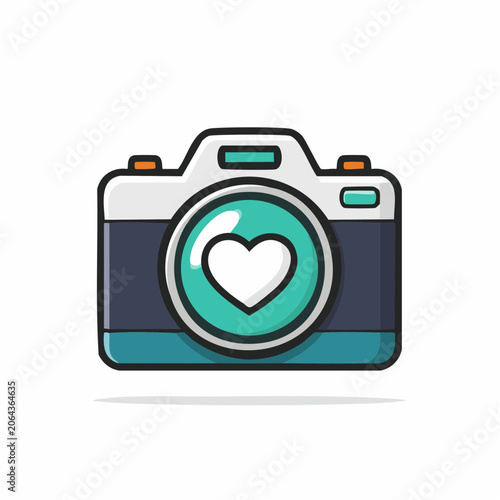 Camera Icon with Heart Symbol