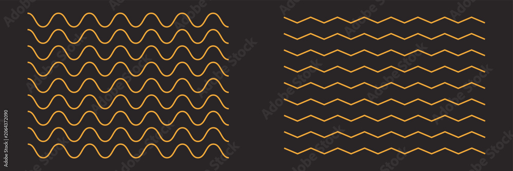 Foto Wave line and wavy zigzag pattern lines