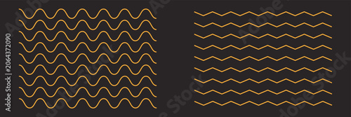 Foto Wave line and wavy zigzag pattern lines