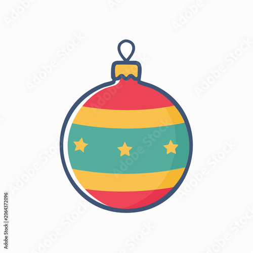 Christmas Ornament with Stripes and Stars