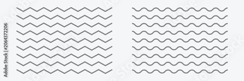 Bild auf Leinwand Wave line and wavy zigzag pattern lines