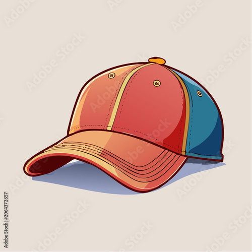 Colorful Baseball Cap Illustration