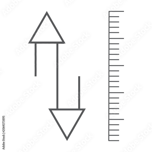 Ceiling height icon, Vector logo sign, Illustration, shape, design, UX UI icon, editable eps
