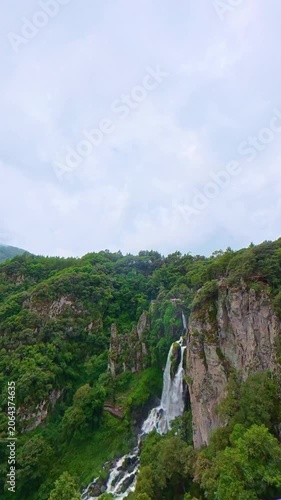 Scenic las brisas waterfall in zacatlan mexico