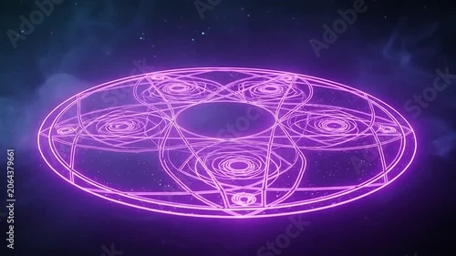 Vibrant purple geometric pattern design element.