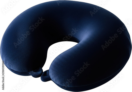 Comfortable navy blue travel neck pillow offering support for journeys and relaxation during long flights or car rides.