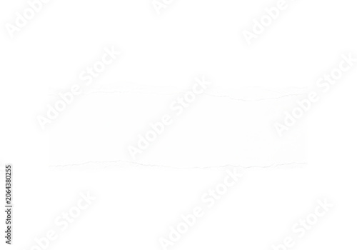 White torn paper sheet with torn edges isolated on a transparent background for design and collage.