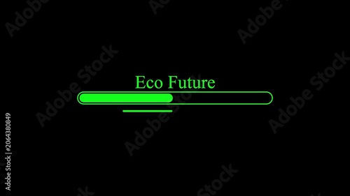 Neon Progress Bar Animation,Energy Transformation Blue Neon Loading Bar,Eco Future Green Neon Progress Bar