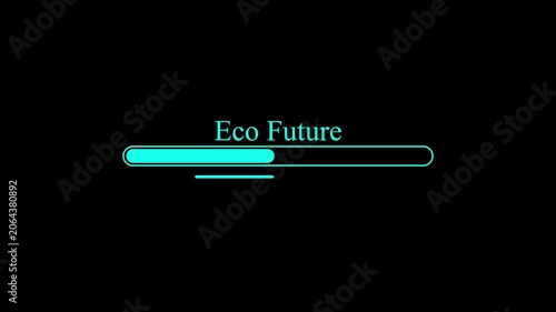 Neon Progress Bar Animation,Energy Transformation Blue Neon Loading Bar,Eco Future Green Neon Progress Bar