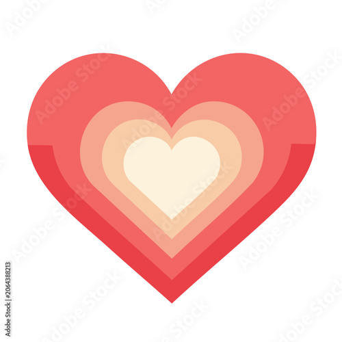 Red heart symbol flat design