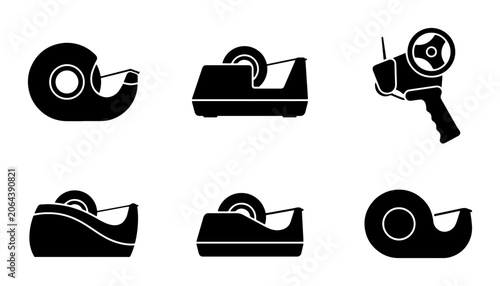 Collection of Adhesive Tape Dispensers Icons