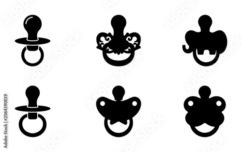 Baby Pacifier Icons Collection