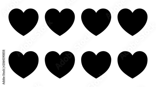 Eight Black Hearts Pattern
