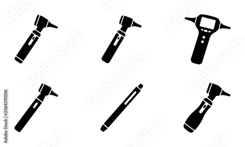 Medical Otoscope Collection Icons
