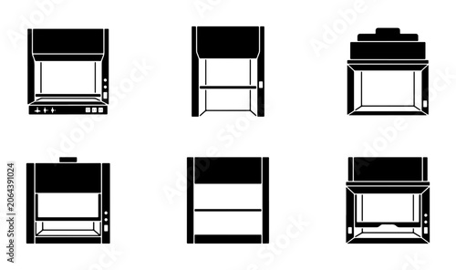 Laboratory Fume Hood Icons Collection