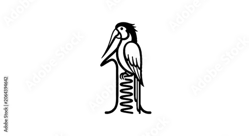 Illustration of a bird perched on a coiled spring.