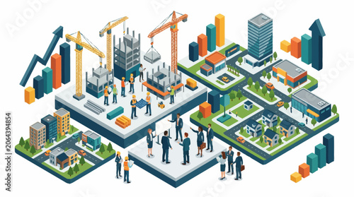Tableau sur toile City urban planning construction development.