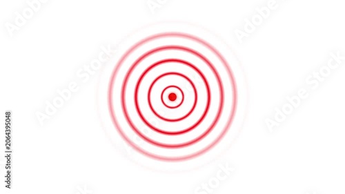 Red concentric circles pulsing animation, abstract motion background, for alert and, notification ui pulse
