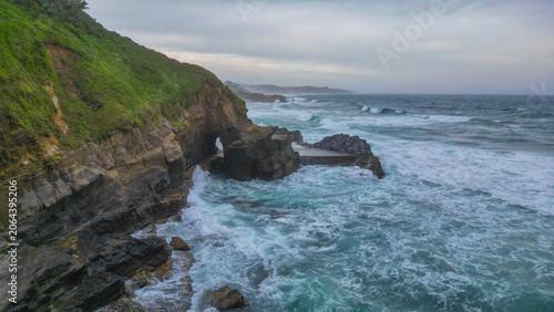 Cuadro en lienzo Aerial view of Ballito North Durban showing Thompsons beach area