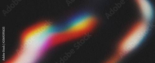 Foto Abstract grainy spectrum wave, rainbow gradient glow dark background with grain and noisy texture