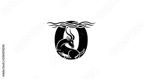 Black and white stylized horse head logo design.