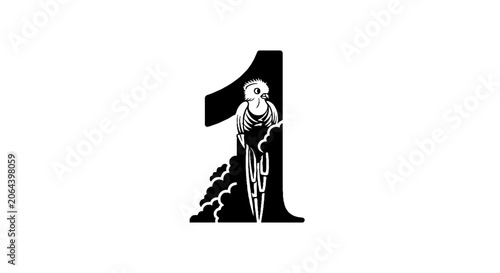 Silhouette of a person inside the number one.