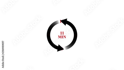 Circular loading animation with time indicator fast refresh motion graphic.