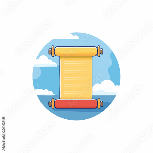 Scroll with Text and Clouds