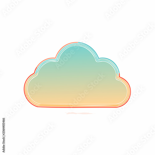 Stylized Cloud Shape with Gradient and Outline