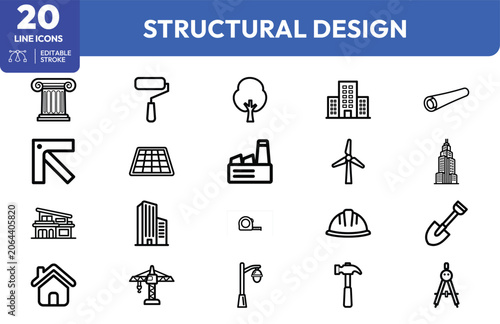 Fotografía Structural Design icon set