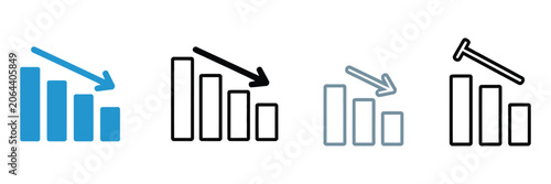 Foto Attrition line icon vector set featuring thin outline symbols with customizable editable strokes for workforce reduction, turnover, and HR analytics concepts