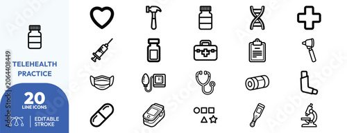 Foto Telehealth Practice icon set