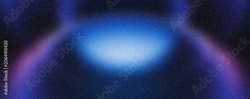Canvastavla Abstract neon blue light glowing on dark grainy surface with circular patterns and soft edges providing mysterious atmosphere for modern digital art presentation