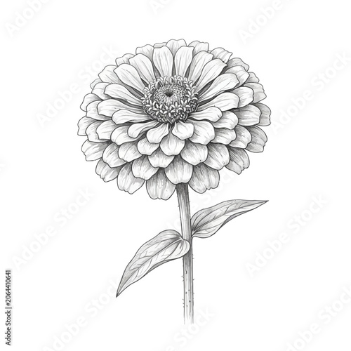 Detailed drawing of a single flower.