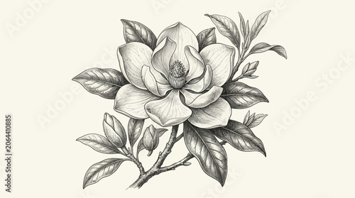 Detailed drawing of a single rose.