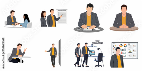 Photos Professional Business Recruitment and Employee Onboarding Vector Illustration Se