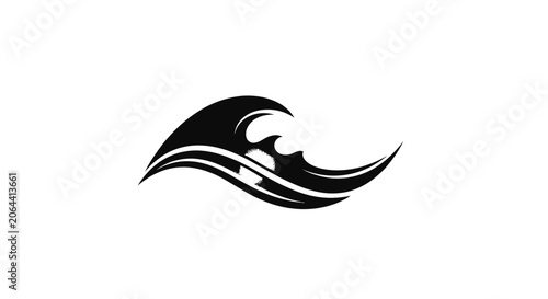 Foto Stylized wave icon in black