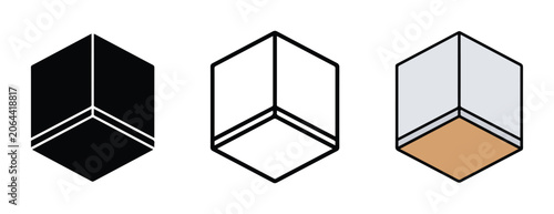  isometric cube shapes in black white and brown colors for design and architecture concepts  geometric forms for creative projects