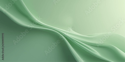 Obraz na plátně Abstract green smoke waves flowing smoothly on a clean white background with sof