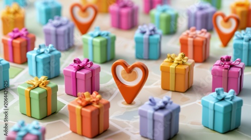 Stylized Gift and Target Marketing Isometric Concept