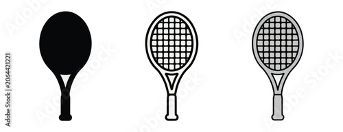 tennis rackets in different styles and designs for sports and games equipment  tennis rackets with various textures and outlines for recreational activities