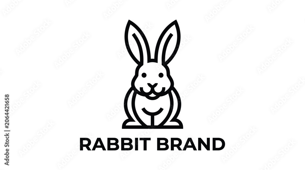 Fototapeta premium Minimalist Rabbit Logo Design for Branding.